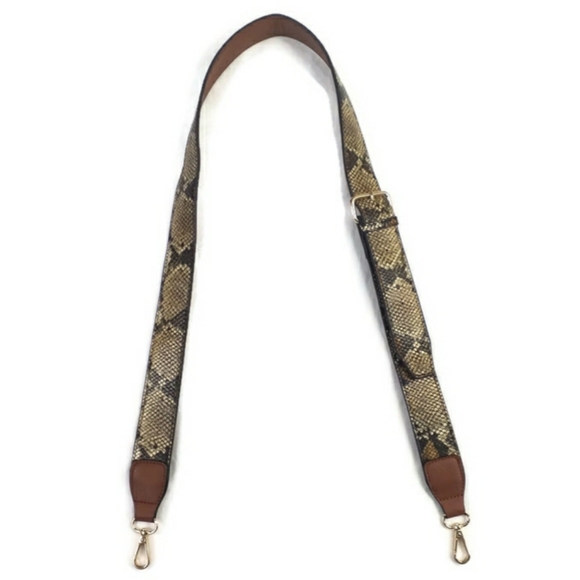 Unbranded Faux Leather Reptile Snake Print Adjustable Purse Strap 1.5" X 50" - Picture 2 of 9